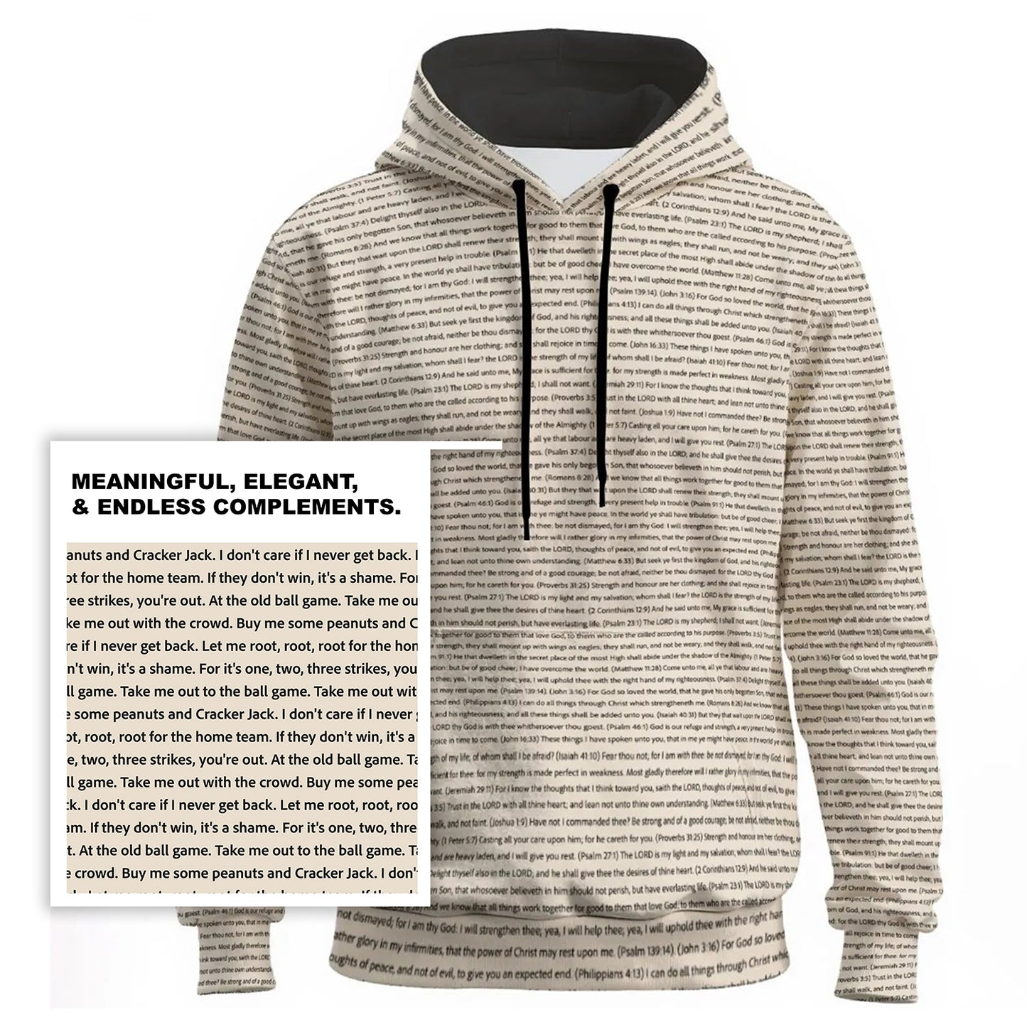 Unisex Cotton Fleece Pullover Hoodie | Personalized Song Lyrics & Custom Text