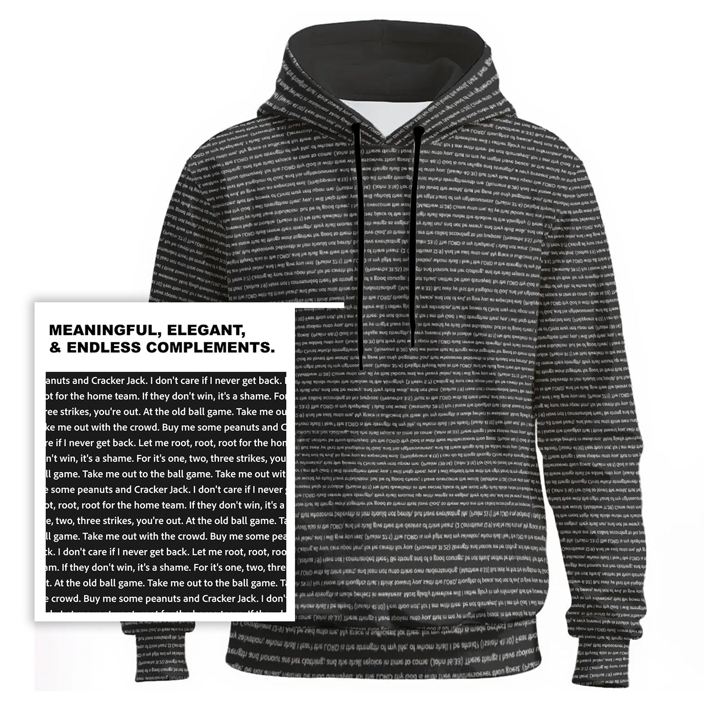 Unisex Cotton Fleece Pullover Hoodie | Personalized Song Lyrics & Custom Text