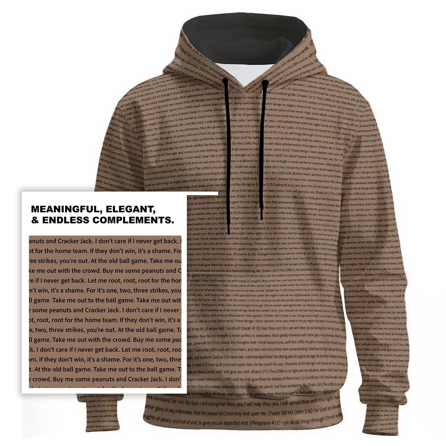 Unisex Cotton Fleece Pullover Hoodie | Personalized Song Lyrics & Custom Text