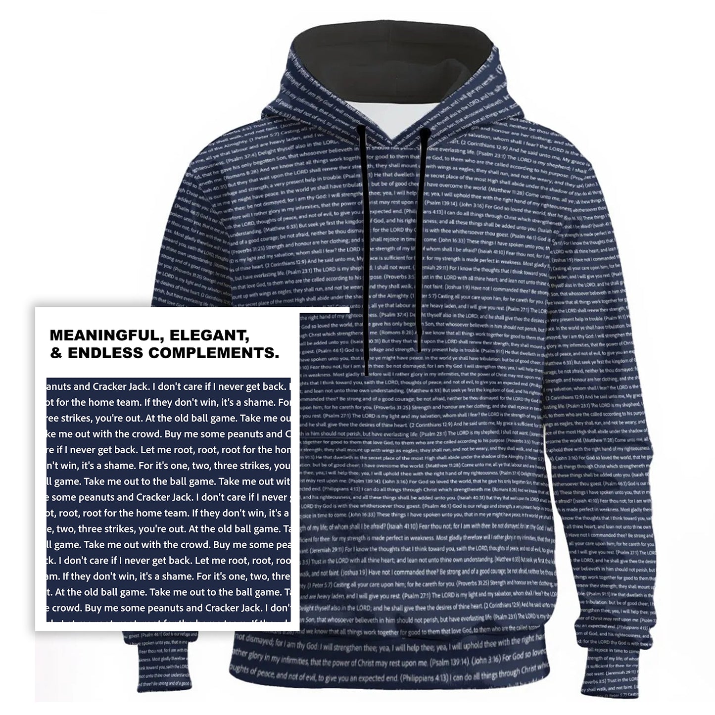 Unisex Cotton Fleece Pullover Hoodie | Personalized Song Lyrics & Custom Text