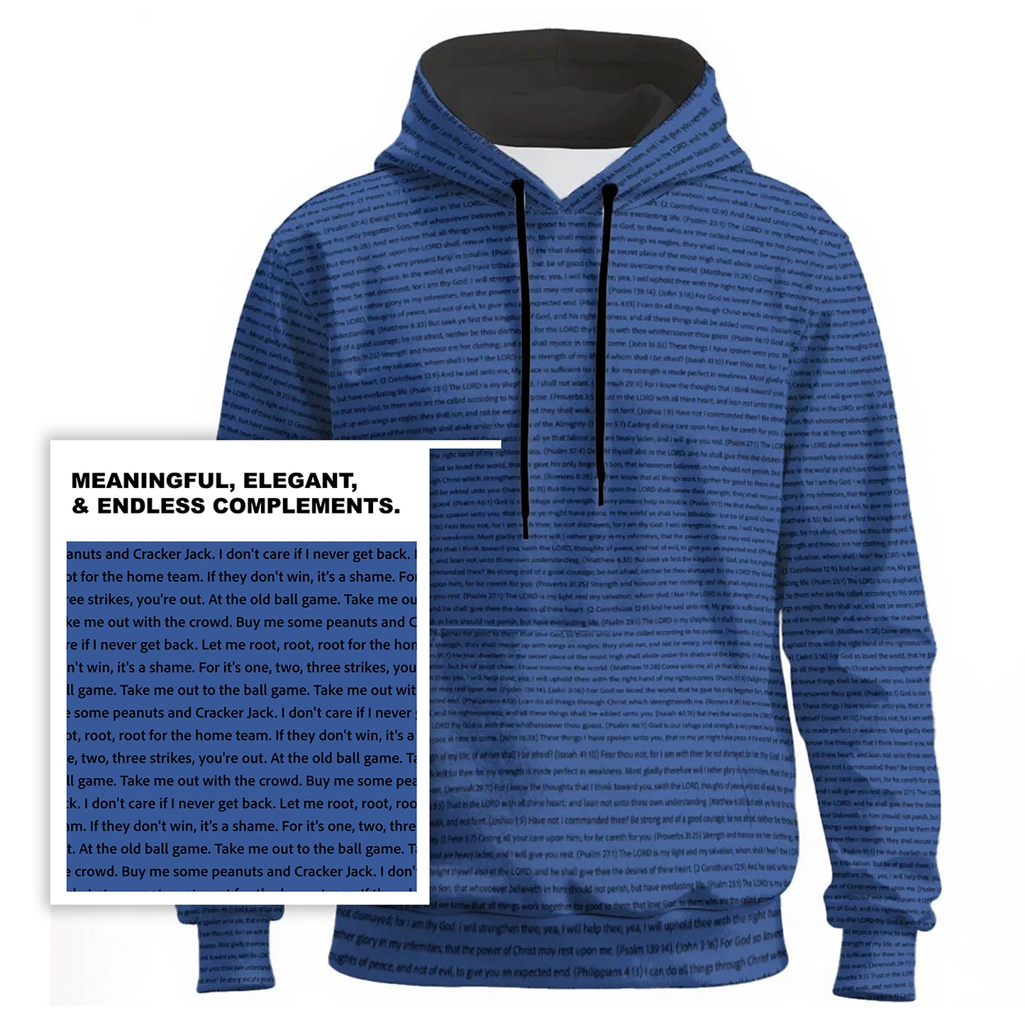 Unisex Cotton Fleece Pullover Hoodie | Personalized Song Lyrics & Custom Text