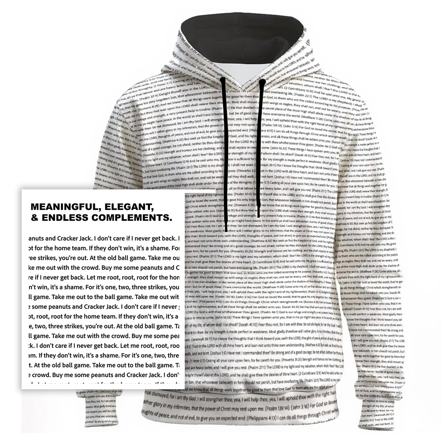 Unisex Cotton Fleece Pullover Hoodie | Personalized Song Lyrics & Custom Text
