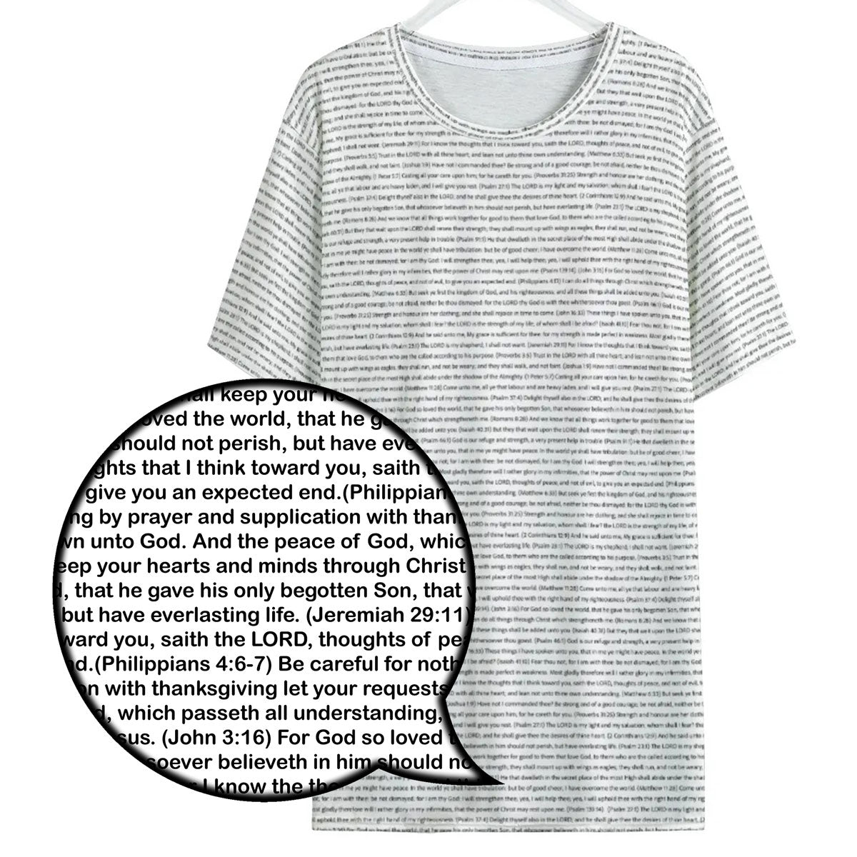 (Natural Cotton) Women Rounded Neck T-Shirt | Bible Verse & Scripture