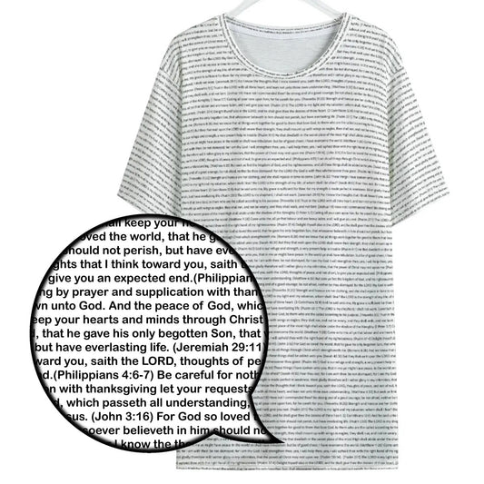 (Natural Cotton) Women Rounded Neck T-Shirt | Bible Verse & Scripture