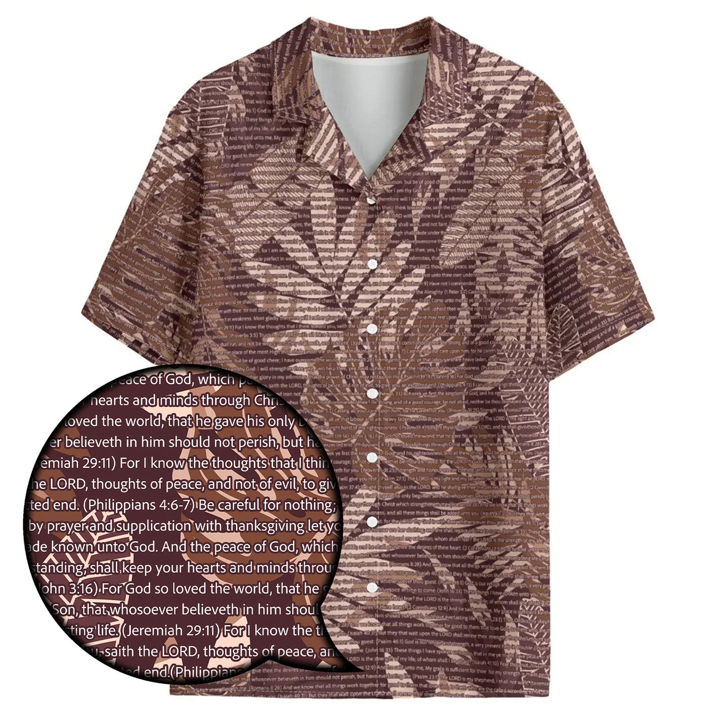 Unisex Aloha Hawaiian Shirt - Tropical Floral Scenic | Bible Verse & Scripture