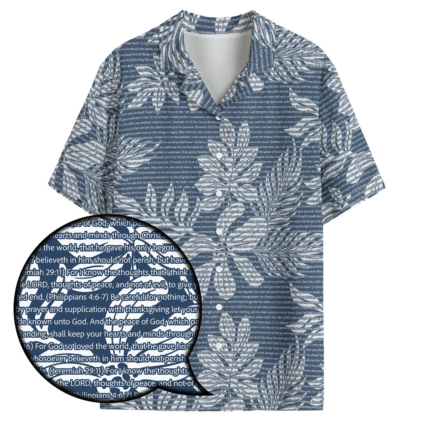 Unisex Aloha Hawaiian Shirt - Tropical Floral Scenic | Bible Verse & Scripture