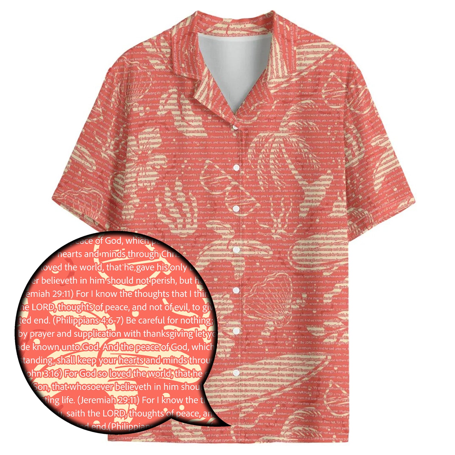 Unisex Aloha Hawaiian Shirt - Tropical Floral Scenic | Bible Verse & Scripture