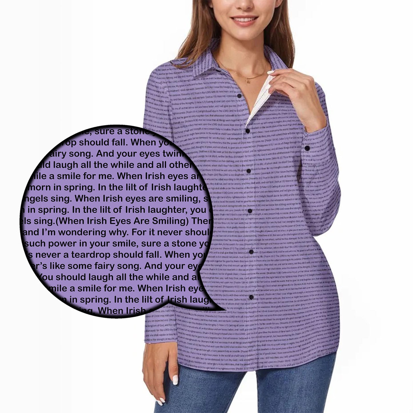 Women Long Sleeve Shirt | Personalized Song Lyrics
