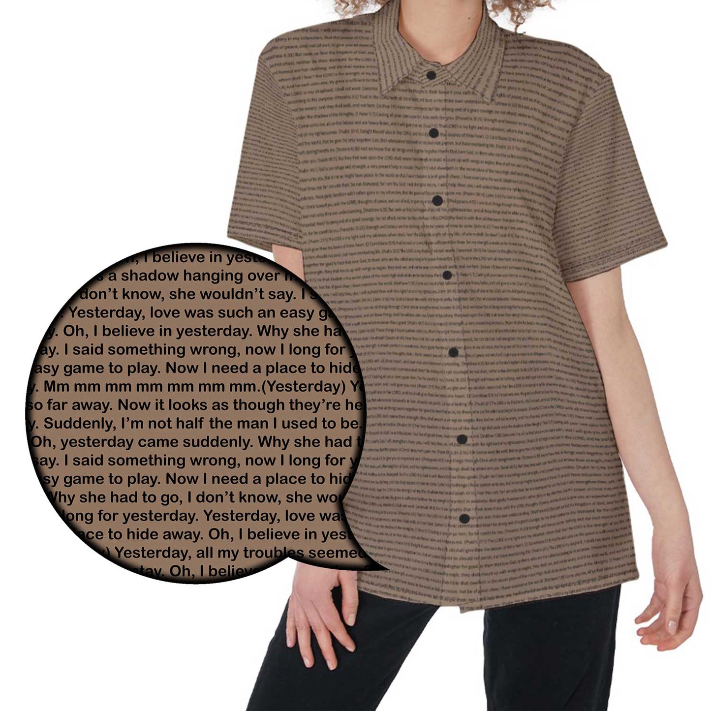 Women Short Sleeve Shirt | Song Lyrics
