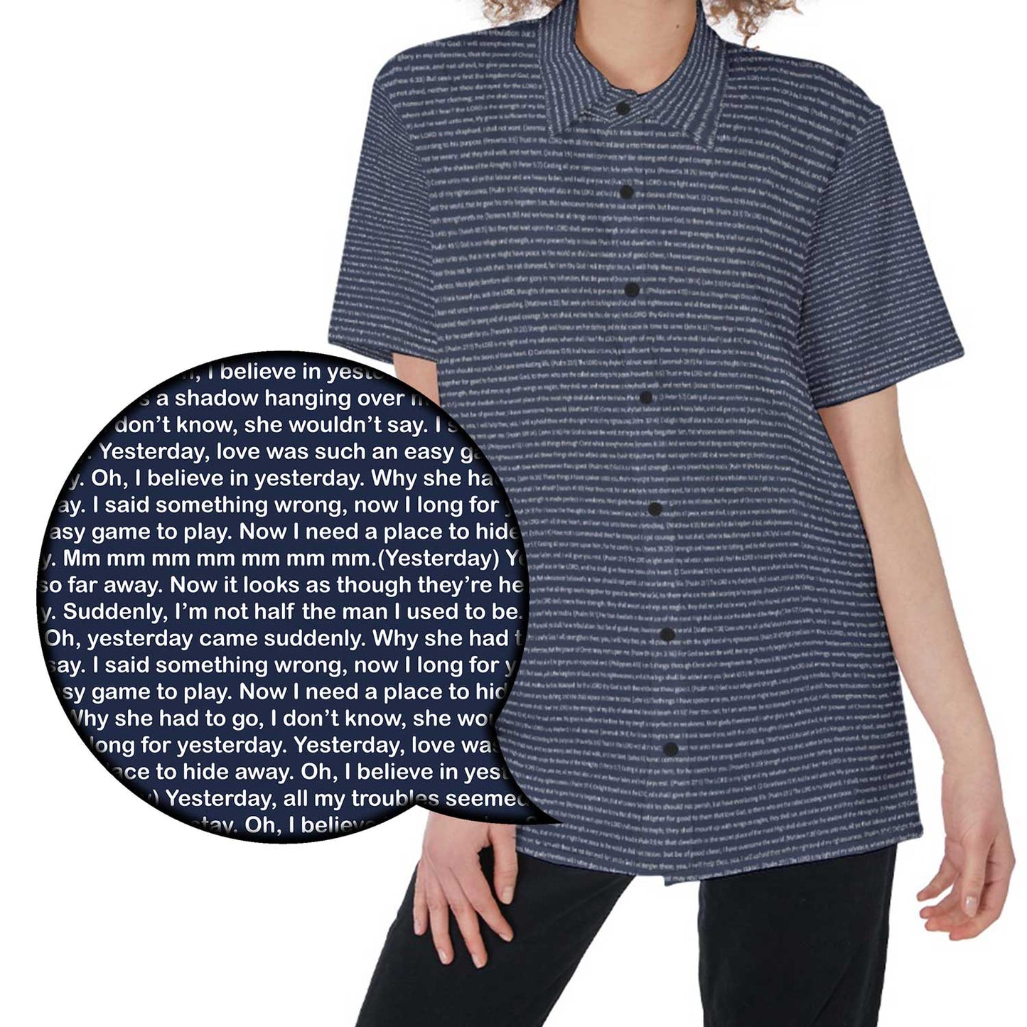 Women Short Sleeve Shirt | Song Lyrics