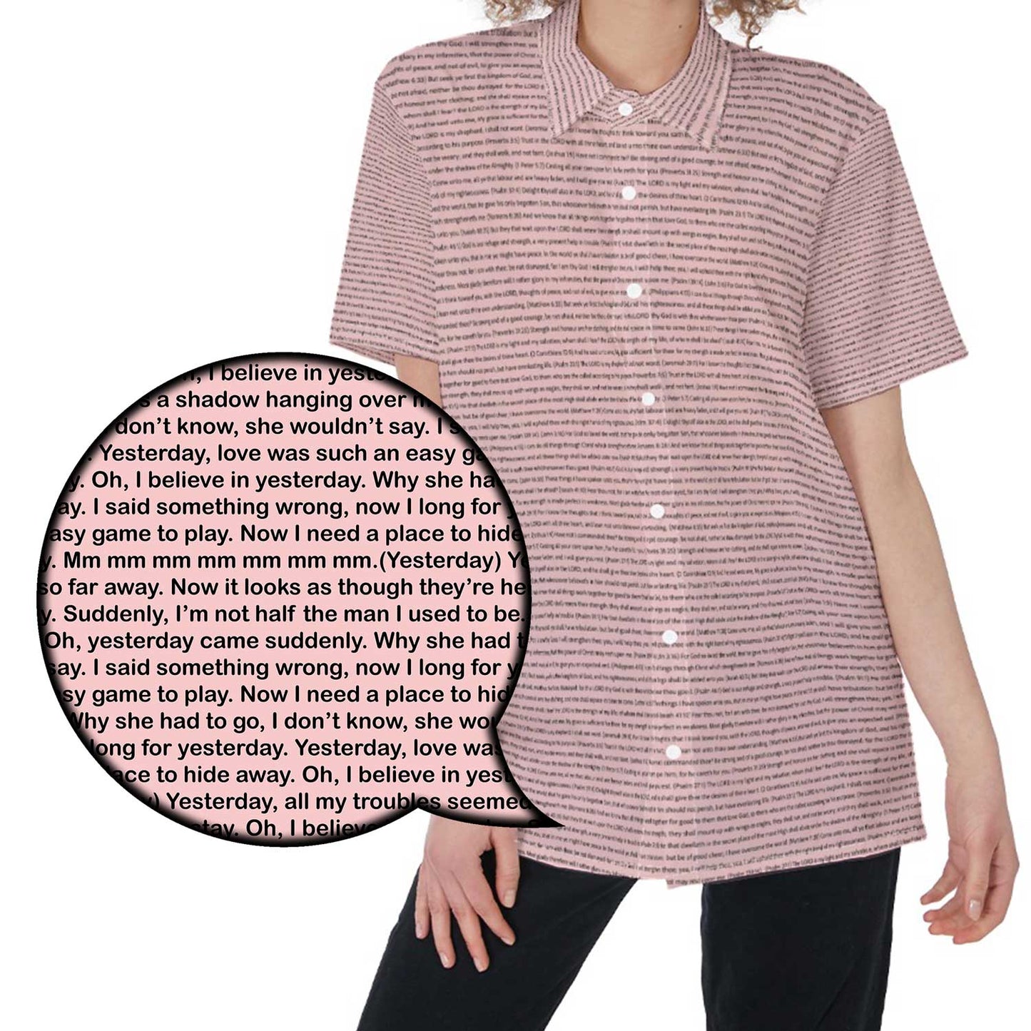 Women Short Sleeve Shirt | Song Lyrics