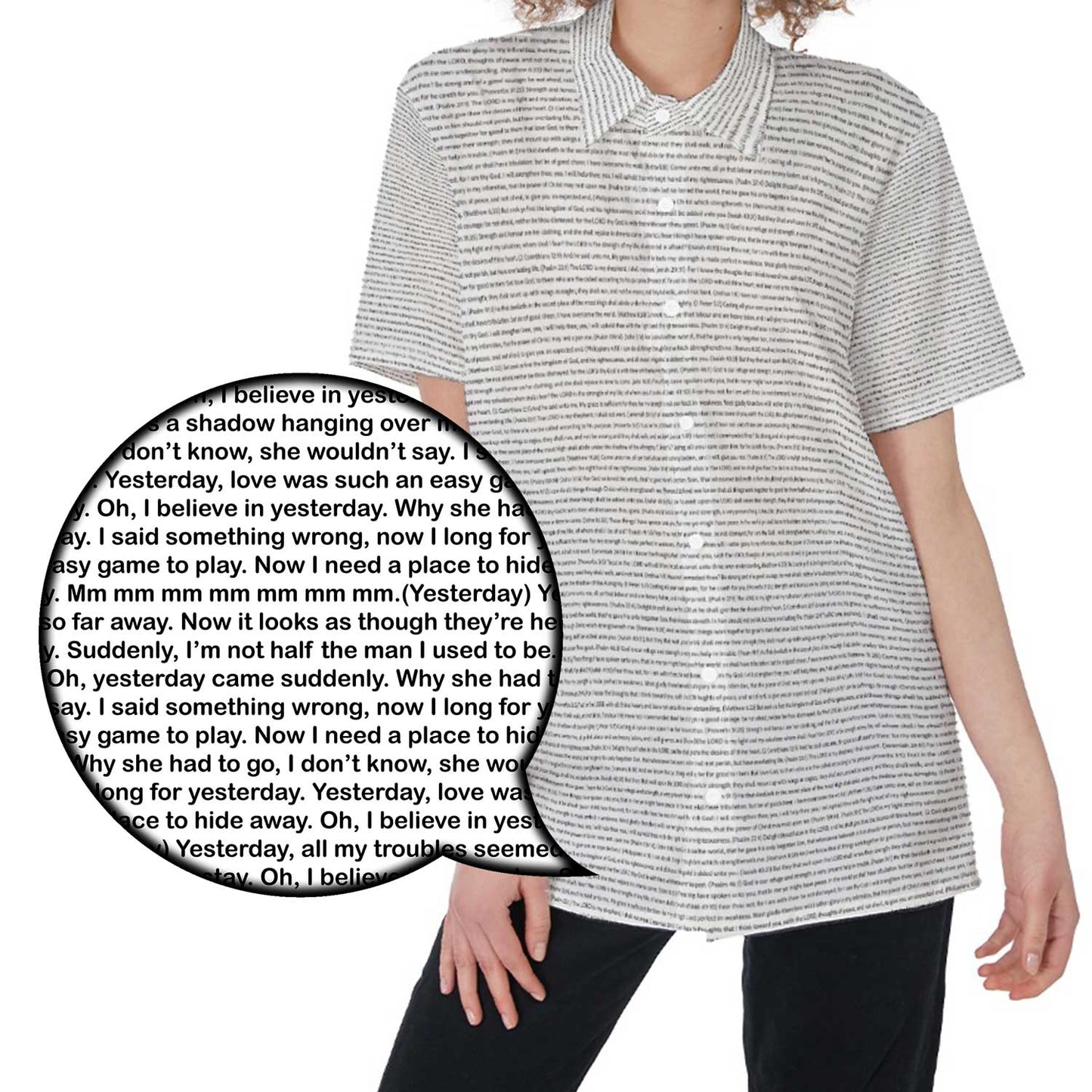 Women Short Sleeve Shirt | Song Lyrics