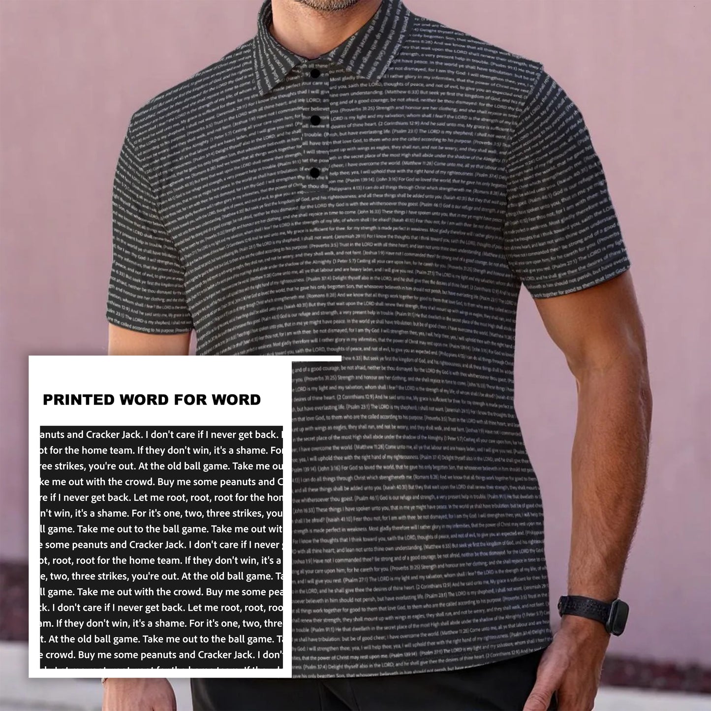 Men's Classic Polo Shirt | Personalize Song Lyrics & Text