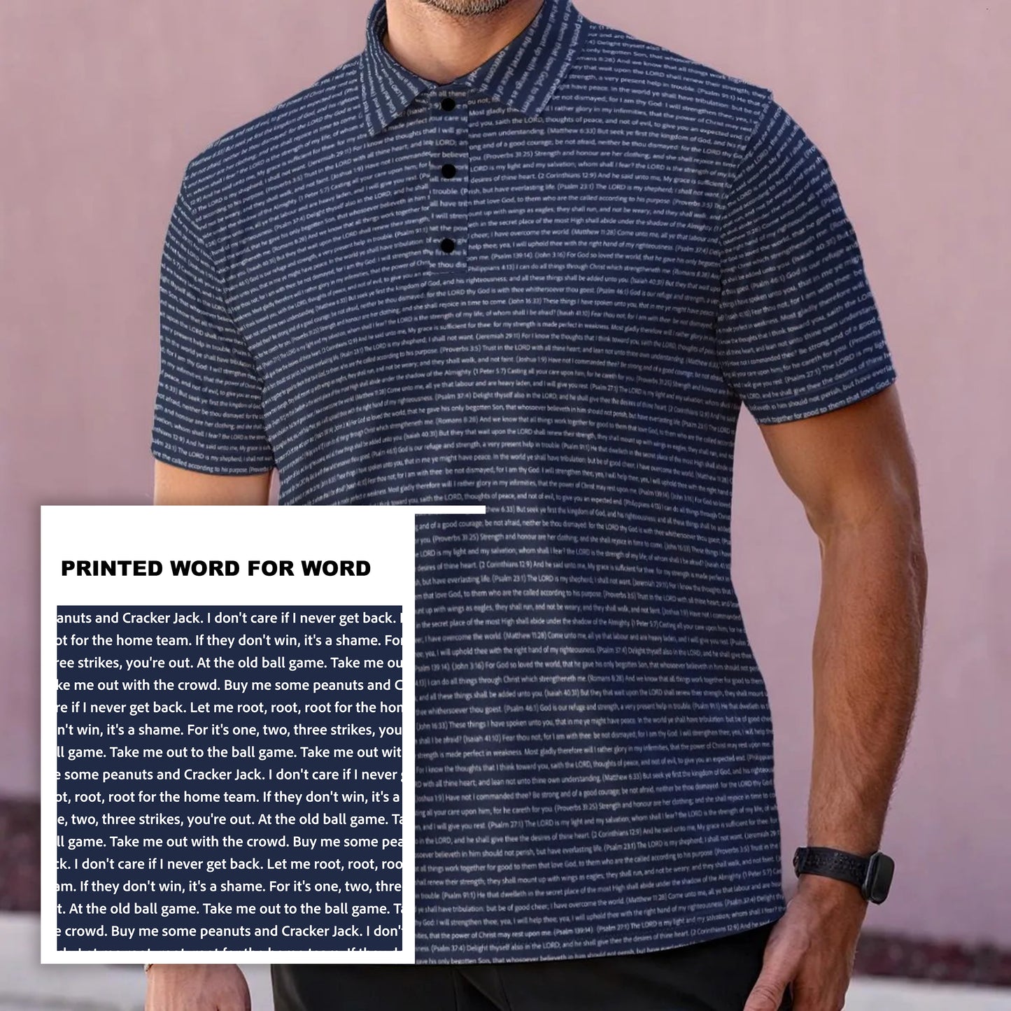 Men's Classic Polo Shirt | Personalize Song Lyrics & Text
