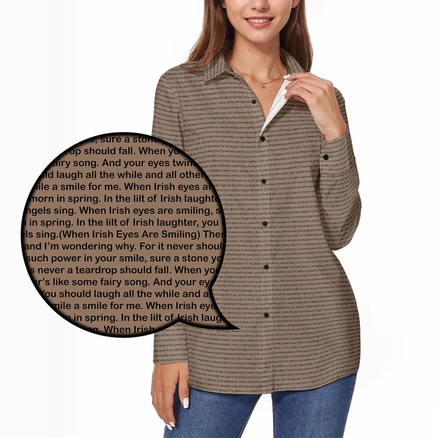 Women Long Sleeve Shirt | Personalized Song Lyrics
