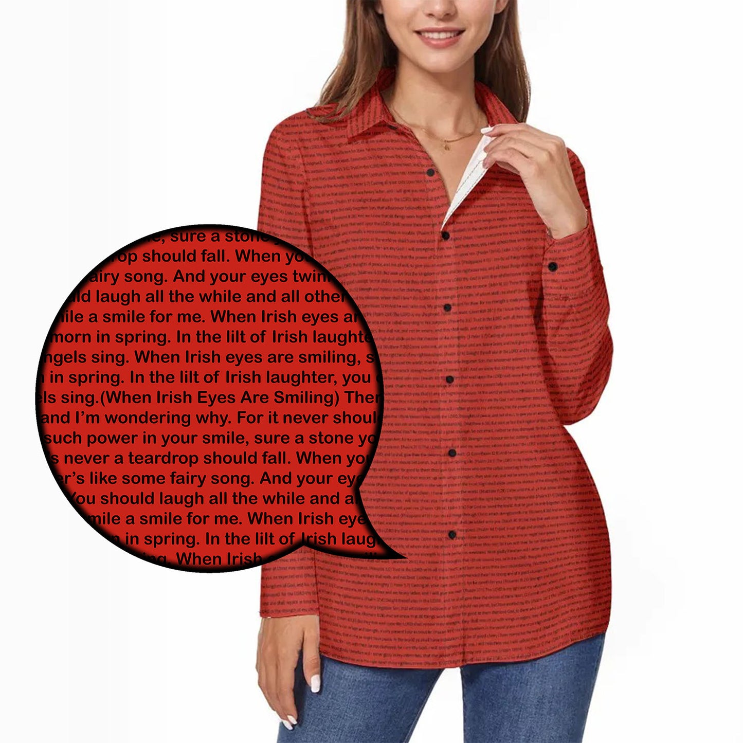 Women Long Sleeve Shirt | Personalized Song Lyrics
