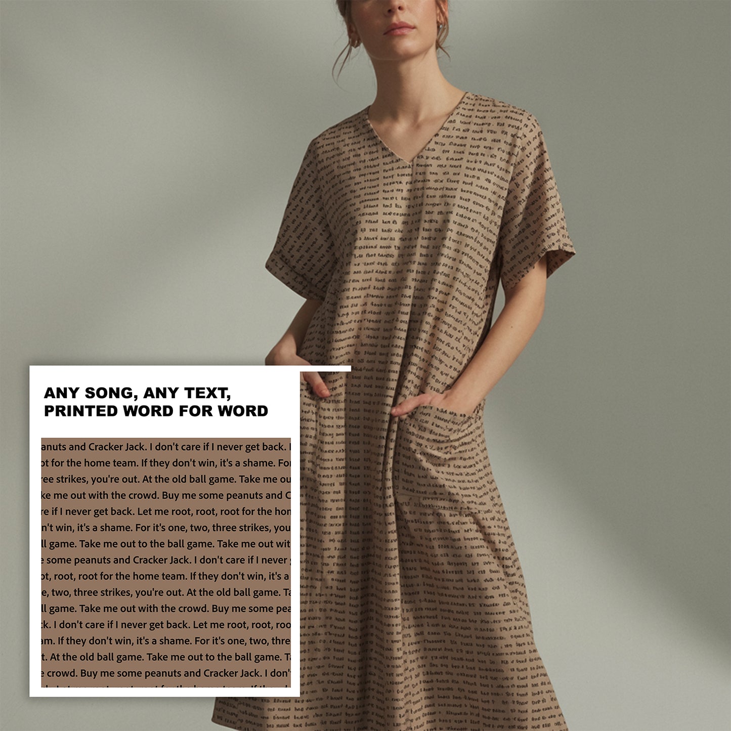 Women's Short Sleeve Relaxed V-Neck Midi Dress | Personalized Bible Verses
