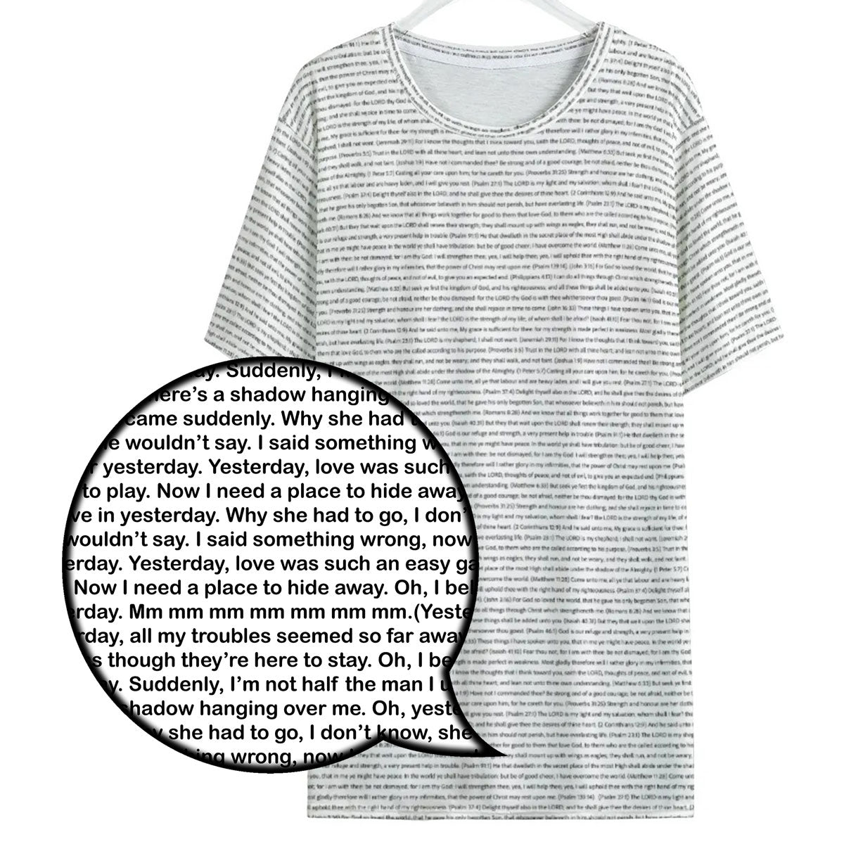 (Natural Cotton) Women Rounded Neck T-Shirt | Song Lyrics