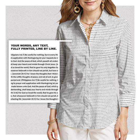 Personalized Women's 3/4 Sleeve Stretch Shirt | Custom Song Lyrics