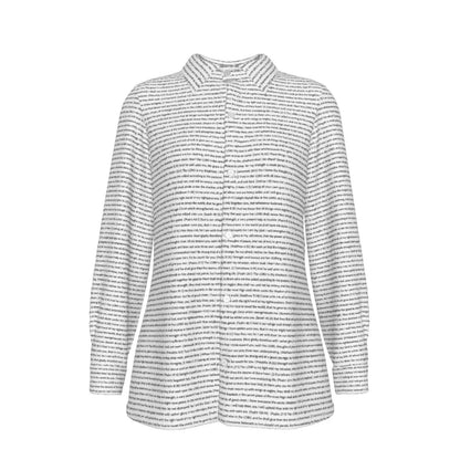 Women Long Sleeve Gathered-Back Shirt | Bible Verse & Scripture