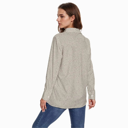 Women's Long Sleeve Cotton Linen Shirt | Personalize Bible Verse & Scripture