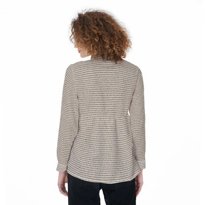 Women Long Sleeve Gathered-Back Shirt | Bible Verse & Scripture