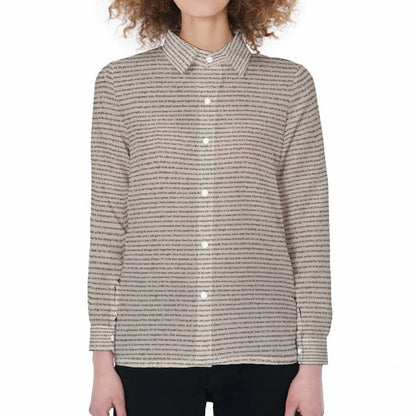 Women Long Sleeve Gathered-Back Shirt | Bible Verse & Scripture