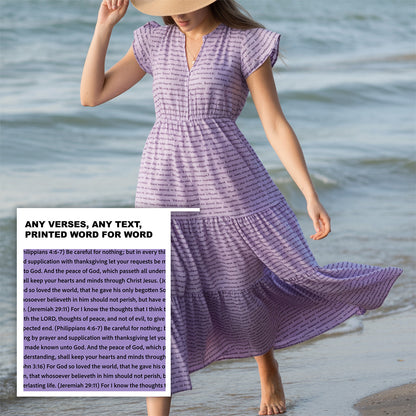 Women's Flutter Tiered Midi Dress | Personalized Bible Verses