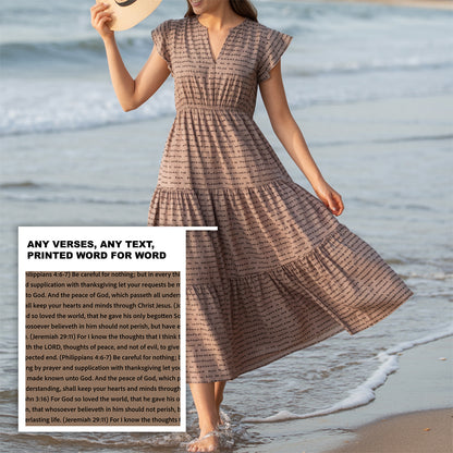 Women's Flutter Tiered Midi Dress | Personalized Bible Verses