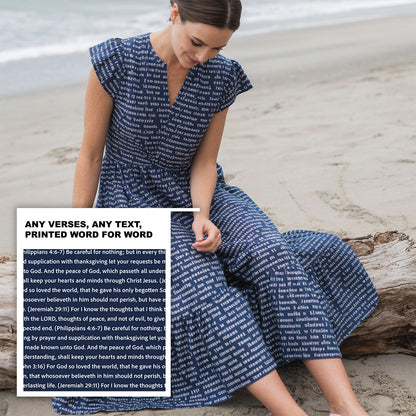 Women's Flutter Tiered Midi Dress | Personalized Bible Verses
