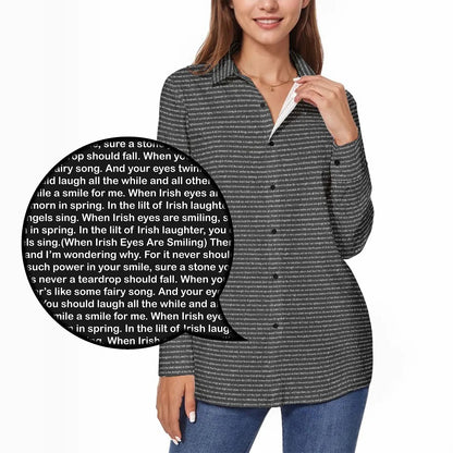 Women Long Sleeve Shirt | Personalized Song Lyrics