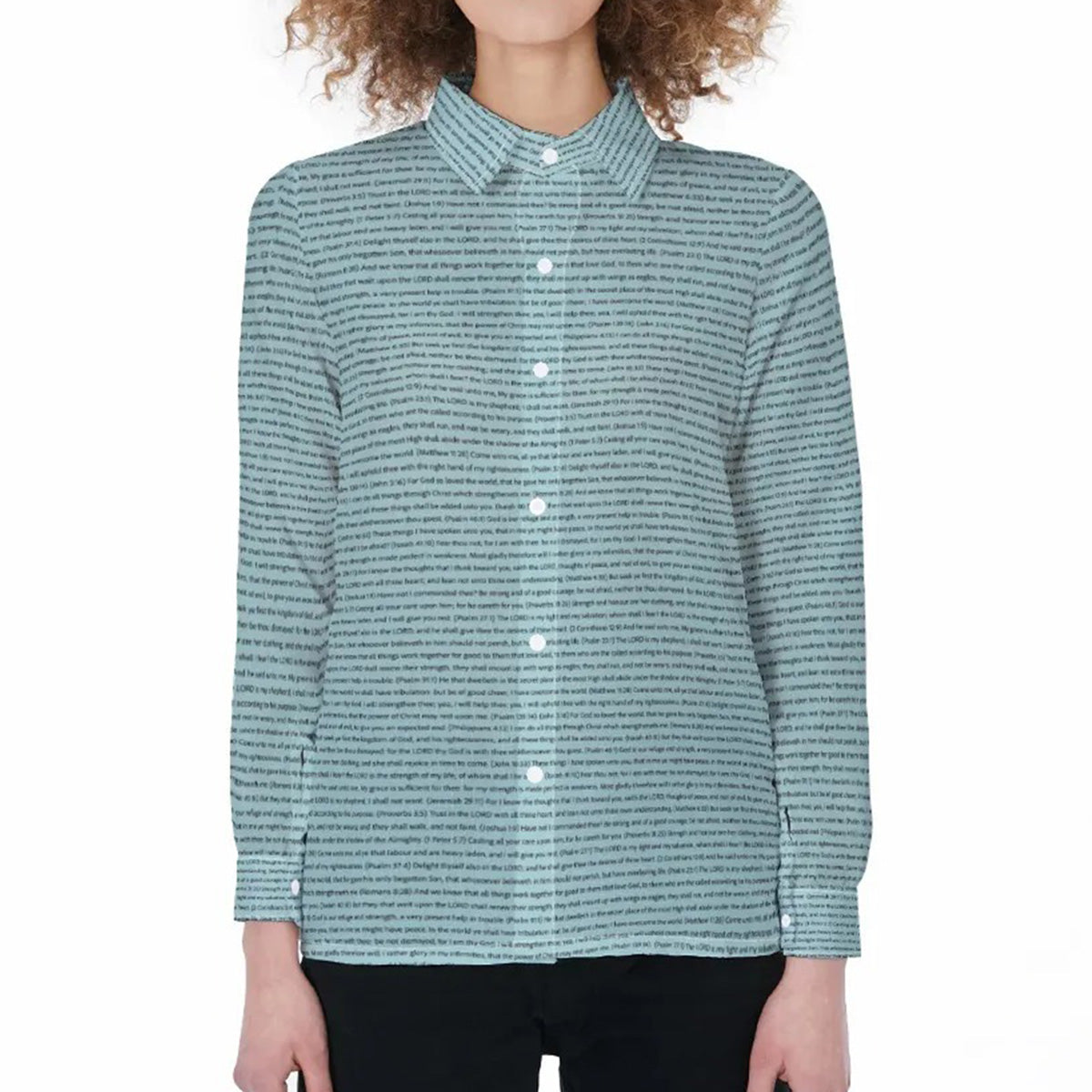 Women Long Sleeve Gathered-Back Shirt | Song Lyrics