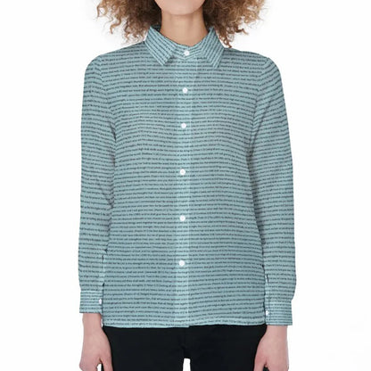 Women Long Sleeve Gathered-Back Shirt | Song Lyrics