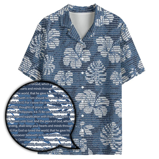 Unisex Aloha Hawaiian Cotton Shirt - Tropical Floral Scenic | Song Lyrics