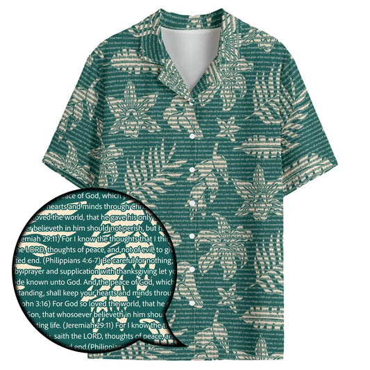 Unisex Aloha Hawaiian Cotton Shirt - Tropical Floral Scenic | Song Lyrics