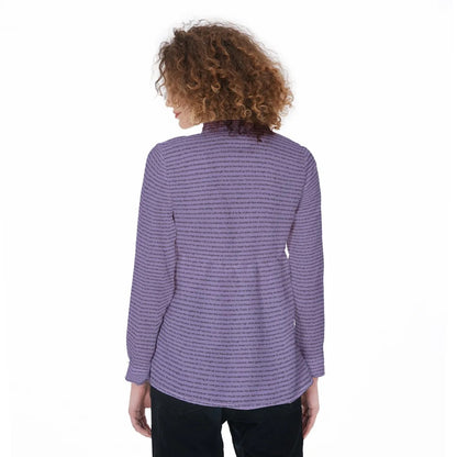 Women Long Sleeve Gathered-Back Shirt | Bible Verse & Scripture