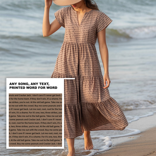 Women's Flutter Tiered Midi Dress | Personalized Song Lyrics