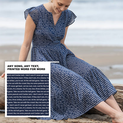 Women's Flutter Tiered Midi Sundress | Personalized Song Lyrics