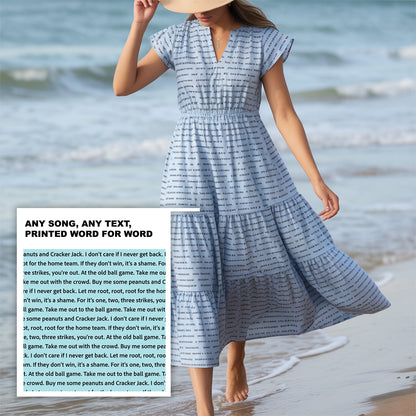 Women's Flutter Tiered Midi Sundress | Personalized Song Lyrics