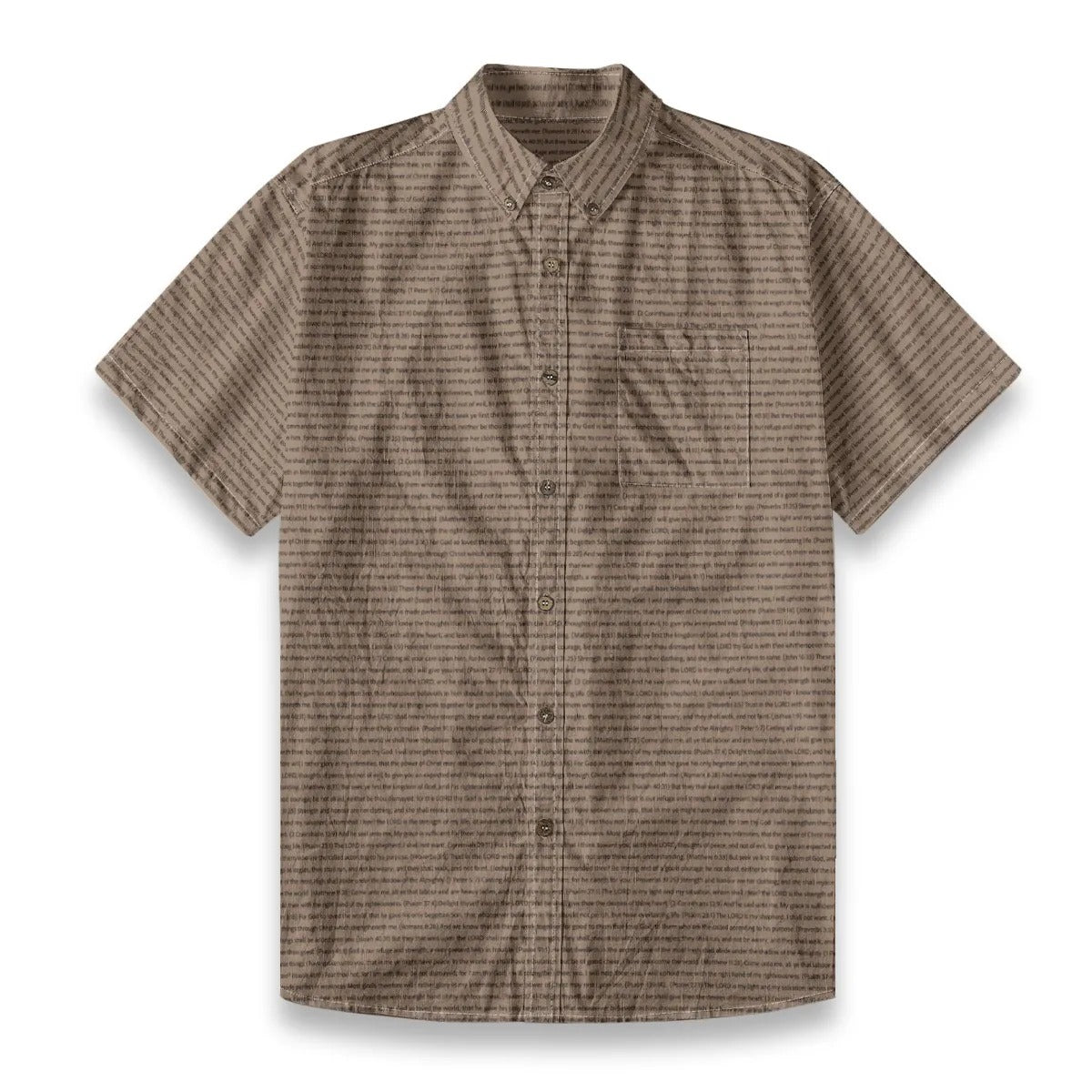 (Premium Cotton-Linen Texture) Men Casual Short Sleeve Shirt | Song Lyrics