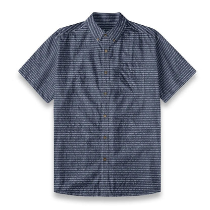 (Premium Cotton-Linen Texture) Men Casual Short Sleeve Shirt | Song Lyrics
