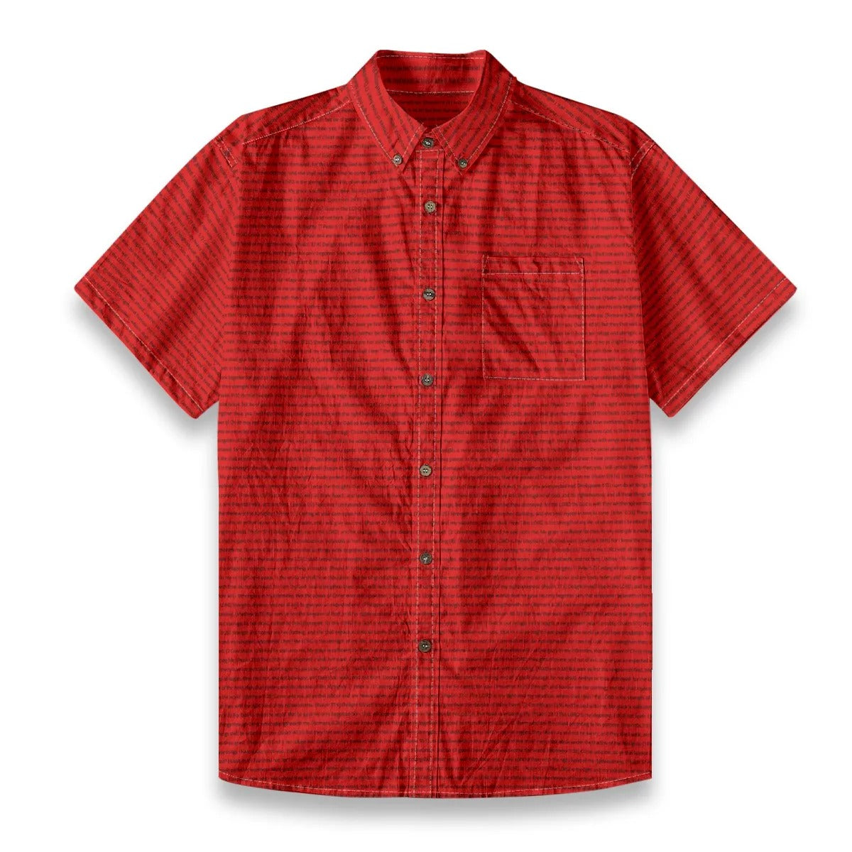 (Premium Cotton-Linen Texture) Men Casual Short Sleeve Shirt | Song Lyrics