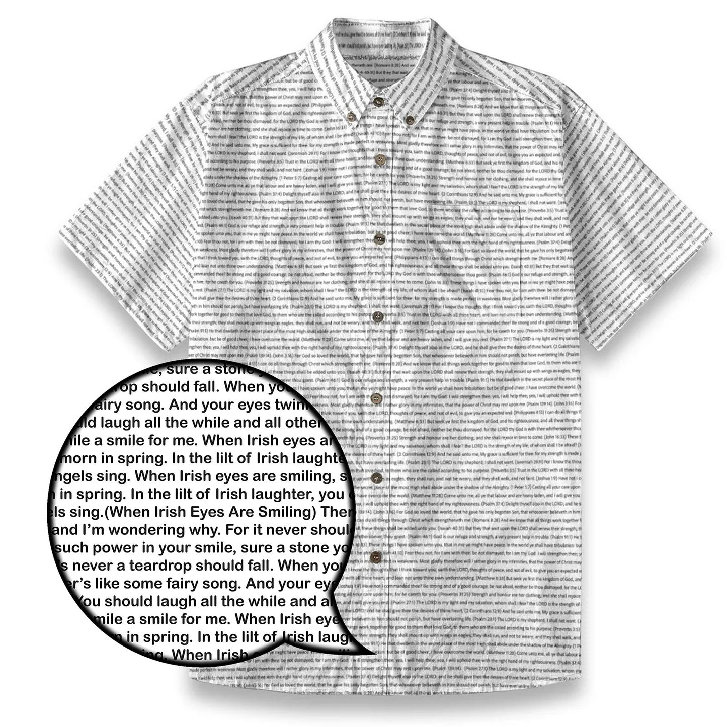 (Premium Cotton-Linen Texture) Men Casual Short Sleeve Shirt | Song Lyrics