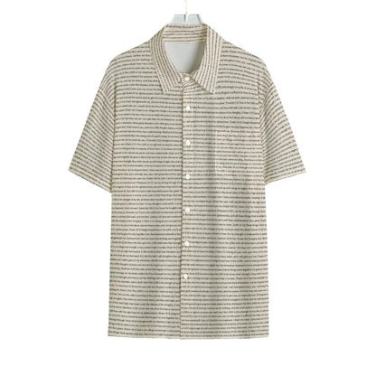 Men Short Sleeve Button Shirt | Song Lyrics