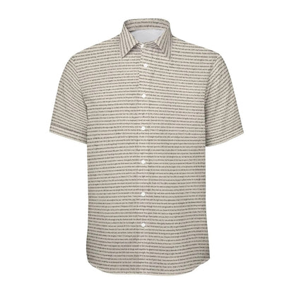(Natural Cotton) Men Short Sleeve Button Shirt | Song Lyrics
