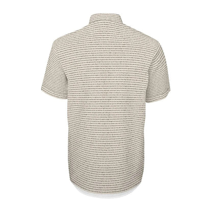 (Natural Cotton) Men Short Sleeve Button Shirt | Song Lyrics