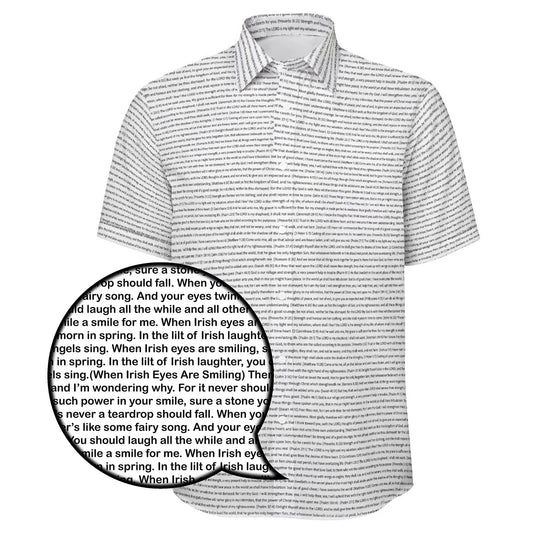(Natural Cotton) Men Short Sleeve Button Shirt | Song Lyrics