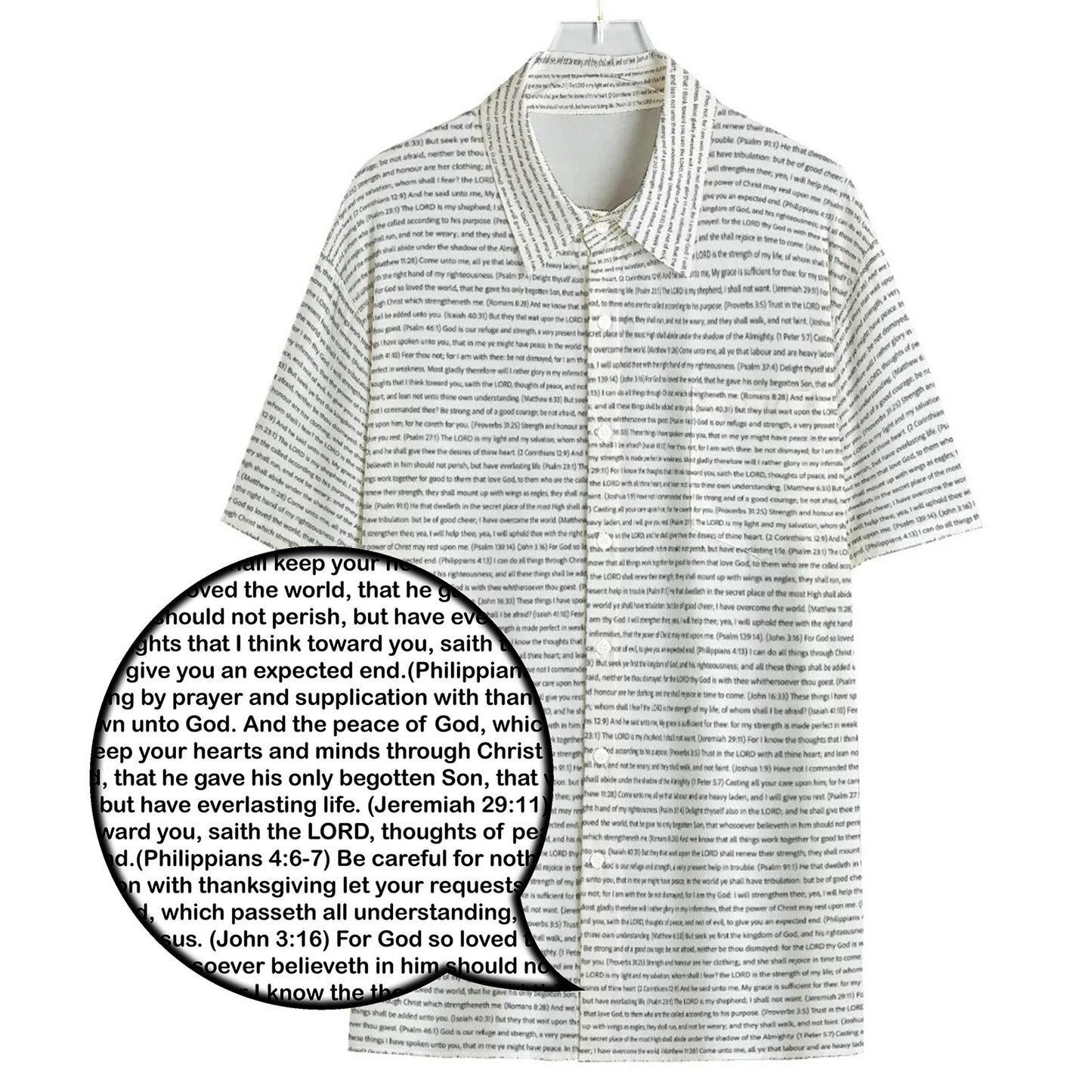 Men Short Sleeve Button Shirt | Bible Verse & Scripture