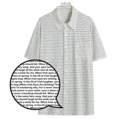 Men Short Sleeve Button Shirt | Song Lyrics