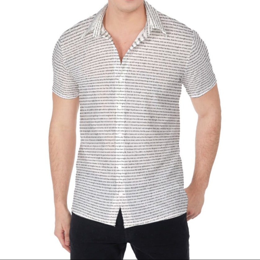 (Natural Cotton) Men Short Sleeve Button Shirt | Song Lyrics
